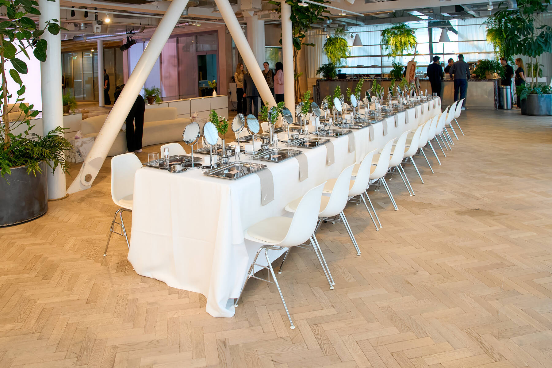 Press dinner setup for a sportswear brand